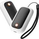 2 Pack Hand Warmers Rechargeable, Magnetic Electric Hand Warmers, 12H Max Heating Time Pocket Hand Warmers Gifts for Women Men (Black+White)