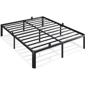 Metal Bed Frame Full Size, 14 Inch 3500 lbs Heavy Duty Platform Bed Frames Steel Slats Noise Free No Box Spring Needed, Easy Assemble Sturdy Bedframe Rounded Corner with Storage and Mattress Retainers