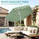 AreShark 7.5FT Outdoor Patio Umbrella with Wavy Trim (Sage Green)
