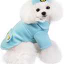 Tangpan Fashion Lapel Woollen Flight Attendant Coat Pet Dog Clothes Apparel (Blue,XL)