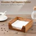 Napkin Holder for Table, Wooden Napkin Dispenser with Side Large Opening for Paper Napkins, Farmhouse Style Square Napkin Holder, Home Kitchen Dining Tabletop Decor