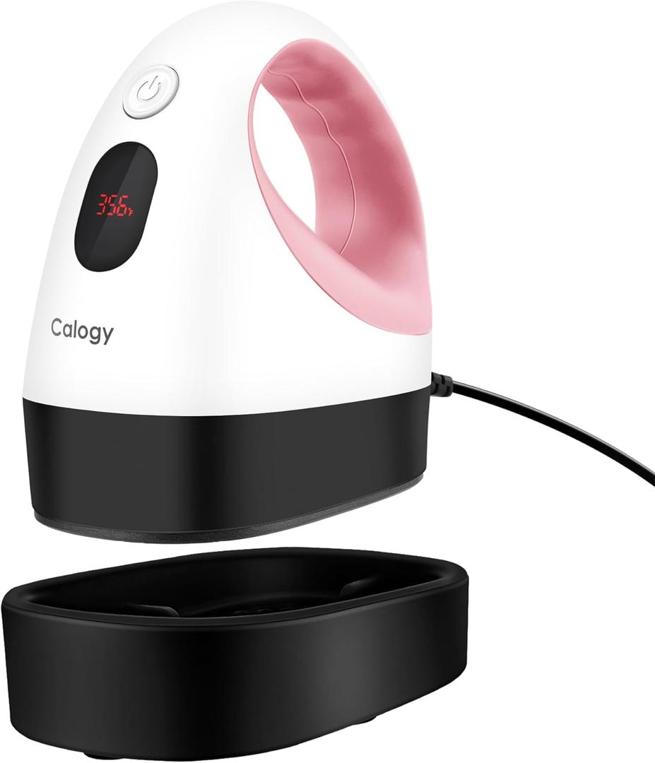 Calogy Mini Heat Press, Heat Transfer Machine, Constant Temp Control, Insulated Safety Base, Fits for Crafts, T-Shirt, Hat, Cap, Pillows (White Pink)