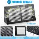 Landhoow 2 Pack Triangular Baseboard Return Air Grille, Fits 12" x 6" Duct Opening, Steel Vent Cover for Baseboard Vents, Black, Outer Dimensions 13-3/4" x 6-5/8"