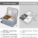 Hanke 24 Inch Expandable Luggage Top Opening Checked Bag Luggage Hard Shell Suitcases with Wheels Lightweight Travel Luggage Medium Suitcase with Lock for Woman Men-Grey