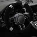 Achiou Rhinestone Fluffy Steering Wheel Cover - Comfortable Non-Slip Luxury Faux Wool, Universal Fit for 14.5" to 15" Steering Wheels
