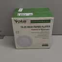 Vplus 150 Pack Compostable Disposable Paper Plates 10.25 inch Super Strong Paper Plates 100% Bagasse Natural Biodegradable Eco-Friendly Sugarcane(white)