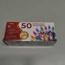 Warm Multi Color Christmas Lights - 9 ft String of 50 Incandescent Mini Bulbs Multifunctional Lighting Modes, for Decorative, Bedroom, Outdoor, Xmas Twinkle Tree Lights with Green Wire Total 10.4 ft