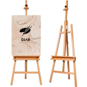 DJAR Large Painters Easel for Painting, Holds Canvas up to 49", Natural