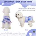 Reusable Dog Diapers Female, 3 Pack Washable Doggie Diaper with Skirt Pastel Starry Design, Highly Absorbent Leak-Proof Puppy Diapers for Heat Incontinence & Training