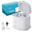 BCOM Jewelry Cleaner, Retainer Cleaner Ultrasonic Machine 46kHz, Ultrasonic Jewelry Cleaner 2-in-1 Professional Portable Dental Jewelry Pod Deep Cleaning for Jewelry, Dental, Mouth Guard, Watch, Ring (White)