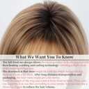 RENERSHOW Ombre Blonde Highlight Short Wigs for Women Mixed Blonde Layered Short Hair Wig with Bangs Cute Natural Synthetic Wig