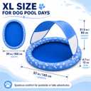Dog Pool Float with Canopy, 57" x 39" Inflatable Dog Water Raft with Removable Sun Shade, Heavy Duty Tear-Resistant Pet Pool Float Lounger for Small Medium Large Dogs, Lake & Pool Accessories