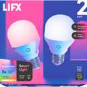 LIFX Color Smart Light Bulbs (2-Pack) A19 E26, Matter Compatible RGB + Tunable White (800 Lumens), WiFi Dimmable Color Changing (2.4GHz), Compatible with Apple HomeKit, Alexa & Google