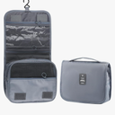 Foldable Hanging Travel Toiletry Bag,Waterproof Portable Travel Bags, Multifunction Travel Makeup Cosmetic Bag Organizer with Hanging Hook (Grey)
