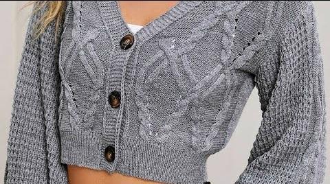 Elegant Hand Knitting Woolen Ladies Cardigan Design  S