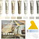 Wood Repair Kit, 13Pcs Wood Fillers, Furniture Repair Kit Scratch Cover for Wood Cracks, Stains, Discoloration for Furniture, Table, Door, Cabinet, Floor Wood Touch Up Wood Stain Paint, Gray