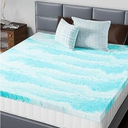 DUMOS Mattress Toppers Memory Foam Full, 2 Inch Thick Bed Topper Pad Cooling Gel Infused Soft Comfy Padding Breathable for Sleeper Sofa Couch RV Camper, CertiPUR-US Certified, Blue