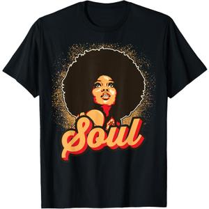 70s Funk Afro Women Soul Retro Vintage Style Graphic T-Shirt, Small