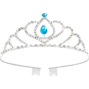 Oblihumoy Blue Tiara Crowns for Girls and Women Rhinestone Princess Pink Crystal Crown for Brides Bridal Wedding Birthday Prom Quinceanera