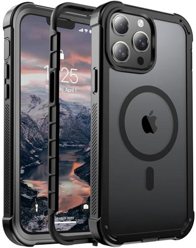 Jaroco Magnetic for iPhone 13 Pro Max Case, Compatible with MagSafe, Military Grade Drop Protection, Heavy Duty Protection, Non-Slip, Shockproof 2-Layer Durable Bumper Phone Case 6.7''-Black