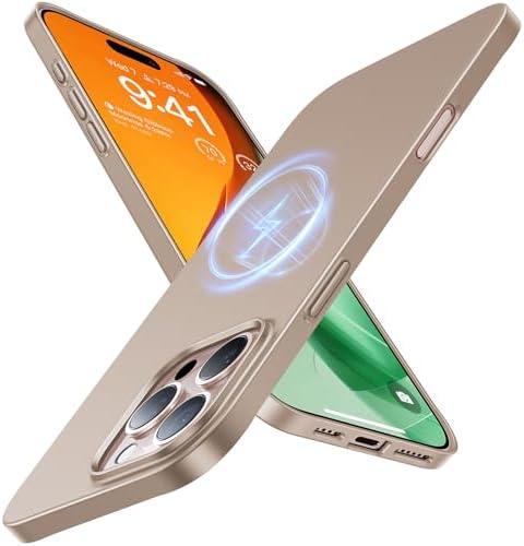 TORRAS Magnetic Slim-Fit for iPhone 16 Pro Max Case 6.9 inch, Ultra-Thin 16 ProMax Phone Case Compatible with MagSafe, Light Anti-Scratch Matte Hard PC Bayer OriginFit, Desert Titanium