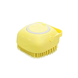 Pack of 2 
Silicone Bath Brush Shower Scrubber with Shampoo/Shower Gel Dispenser,Head Massage Hair Washing Comb,Soft Skin-friendly (yellow)