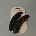 Kitsch Banana Hair Clips for Women, Cute & Stylish Banana Clip for All Hair Types - Black & Tortoise, 2 Pcs