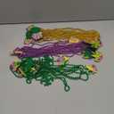 JOYIN 24 Pcs Mardi Gras Bead Necklaces with Pendant, 6 Designs Mardi Gras Necklaces, Gold Green Purple Beads Necklace Dress Up Costumes for Mardi Gras Party Decorations Supplies