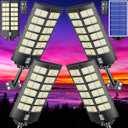 9000W Commercial Solar Parking lot Lights, 260000LM Solar Street Lights Outdoor Waterproof Wide Angle Lamp with Remote, Outdoor Motion Sensor Light for Parking Lots and Yard (Black)