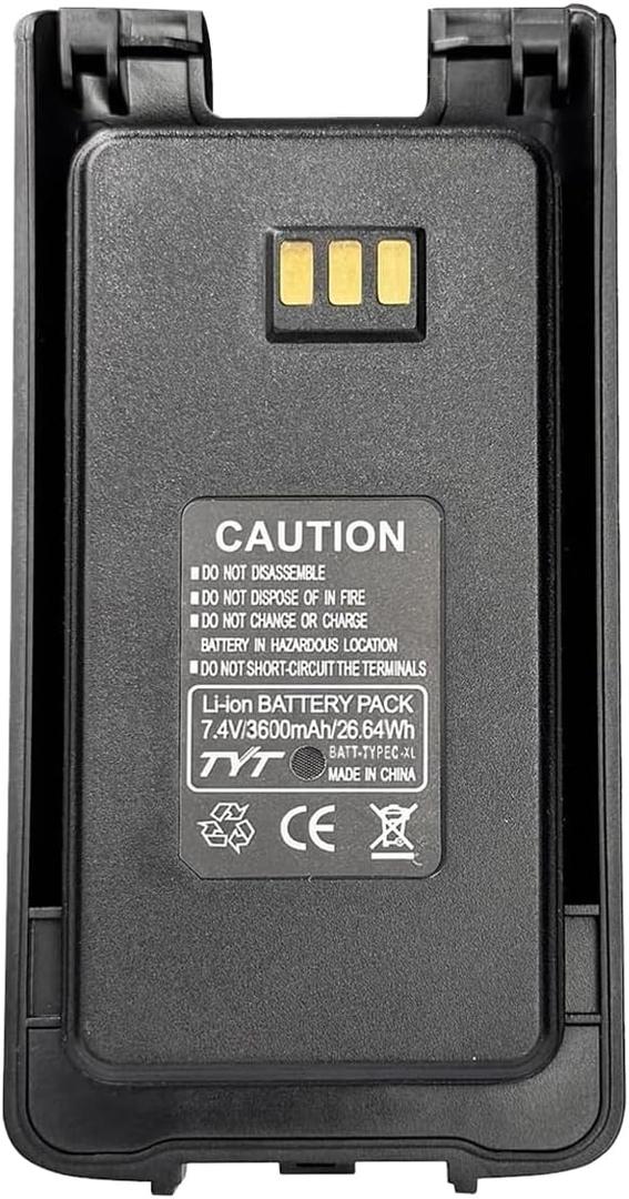 VMUKSAN Original MD-390 7.4V 3600mAh Li-ion Battery Pack Support USB-C Charge Compatible for TYT MD-UV390 GPS MD-UV390 DMR Two Way Radio