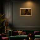 African American Gold Framed Wall Art Moody Portrait Painting Wall Decor, 24"L x 16"W