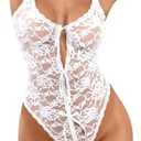 Kolagri Women One Piece Lingerie Deep V Teddy Sexy Lace Bodysuit See Through Underwear XXL