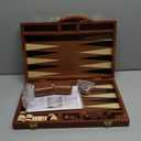ropoda Sapele Wood Backgammon Board Game Set (15 Inches) for Adults and Kids - Classic Board Strategy Game - Portable and Travel Backgammon Set with Wooden Playing Pieces and Accessories