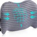 Lumbar Support Pillow for Office Chair, Car Lumbar Pillow Lower Back Pain Relief, Memory Foam Back Cushion with 4D Mesh Cover and Adjustable Straps, Ergonomic Chair Back Pillow for Car,Bed, Gaming (Grey)