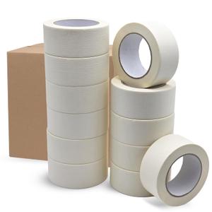12 Pack Wide Masking Tape 2 inch Wide, White Painters Tape 2" Masking Tape Wide Bulk for General Purpose Use, 2 Inches X 55 Yards X 12 Rolls (660 Total Yards)