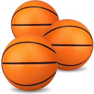 Dilabnba Mini Foam Basketballs (3-Pack, Orange), 5'' Soft Indoor/Outdoor Replacement Balls Toys for Kids, Perfect for Over The Door Basketball Hoops, Play for Bedroom Office Pool Beach