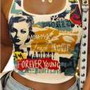 SOLY HUX Women's Y2k Crop Top Summer Halter Neck Slim Fit Tank Vintage Graphic Back to School Shirt Concert Rave Outfits (L)