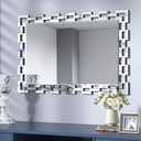 Wall Mirror Decorative - 28 * 39 Inches Large Rectangular Decorative Mirror for Living Room, Modern Accent Glass Wall Mirror for Bedroom, Office, Foyer