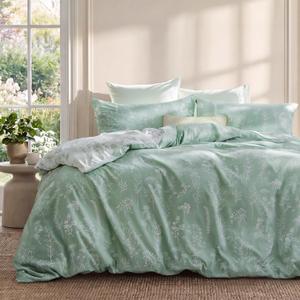 Bedsure Duvet Cover Queen Size - Reversible Green Queen Duvet Cover Set with Zipper Closure, 3 Pieces Floral Patterned Bedding Set with 8 Corner Ties and 2 Pillow Shams
