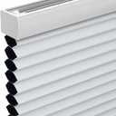 Changshade Cordless Cellular Shades,Blackout Honeycomb Shades for Windows,Pull Down Pleated Blinds,Easy to Install for Indoor Windows and French Doors,White(Blackout),18" w x 36" h