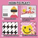 ONE Happy Dude Party Games Birthday Decorations, Pin The Eye on The Dude Game Smiley Face Pink Girls Party Favors Supplies