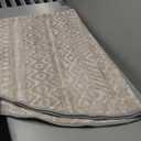 Beige Area Rug, 6x6 Ft Round, for Kitchen Bedroom Entryway Bedroom Living Room, Thin Flatweave Stain ResistantVintage Distressed Rugs Accent Floor Carpet Non Slip Washable