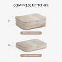 EACHY 6 Set Compression Packing Cubes for Travel & Carry-On, Space-Saving Luggage Organizers & Compression Bags for Clothes & Shoes, Ideal for Vacation & Cruise Essentials (Large, AA-Beige)