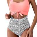 Eomenie Women's One Piece Swimsuit Tummy Control Slimming Bathing Suit Cutout Tie Knot Swimwear size medium