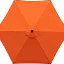 9 Feet Patio Umbrella Replacement Canopy for 6 Ribs, Market Umbrella Top, Yard Table Umbrella Top Cover,Universal Strong and Thick Umbrella Canopy,Canopy Only (Orange)