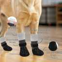 EXPAWLORER Anti Slip Dog Socks to Prevent Licking Paws, Dog Shoes for Hot Pavement, Dog Booties for Hardwood Floors, Dog Boots & Paw Protectors with Grippers for Small Medium Large Senior Dogs Black L
