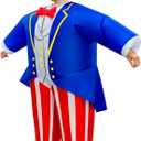  Inflatable Uncle Sam Costume Adult Independence Day patriotic blow up costume 4th of july inflatable costume uncle sam blow up suit, One Size