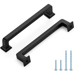 HOME EDIT 10 Pack 5 Inch Matte Black Cabinet Handles Solid Zinc Alloy Pulls for Kitchen Cupboard & Drawer Hardware