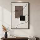 Framed Black and White Neutral Abstract Wall Art, Modern Canvas Prints Paintings Artwork for Walls, Minimalist Beige Brown Block Pictures for Living Room Bedroom Dining Entryway Wall Decor 24x36 In