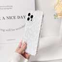 NITITOP Compatible with iPhone 12 Pro Case Curly Clear Cute Floral Flower Leaves Design for Women Girls Artistic Wavy Frame Soft TPU Shockproof Protective Full Camera Protection Cover - White